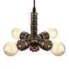 NIUYAO Industrial Vintage Bare Edison Bulbs Water Pipes Pendant Light Chandelier Rustic Hanging Lighting Fixture with 4 Bulb Sockets 160W Painted Finish 444809 view 4