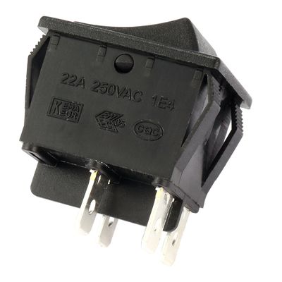 uxcell 4 Terminal 2 Position I/O Boat Wiring DPST Rocker Switch Black On Off Button AC 20A/125V 22A/250V