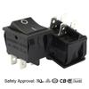 uxcell 4 Terminal 2 Position I/O Boat Wiring DPST Rocker Switch Black On Off Button AC 20A/125V 22A/250V view 2