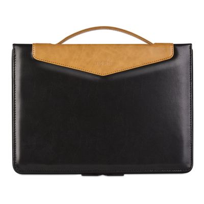 Moshi Codex Laptop Case for MacBook 12", Lightweight Vegan Leather, Weather-Resistant Coating, Viscotex Memory Foam, Protective Carrying Bag Stylish Sleeve, Onyx Black