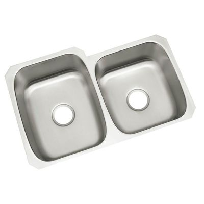 STERLING, a KOHLER Company 11409-NA McAllister 31-3/4-inch by 20-3/4-inch Under-mount Large/Medium Double Bowl Kitchen Sink, Stainless Steel, 8.00 x 18.00 x 32.00 inches