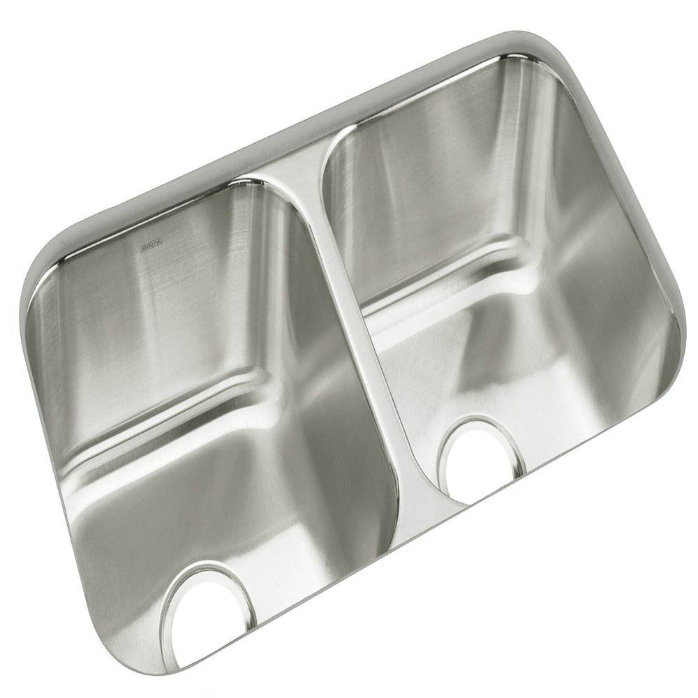 Sterling 11444-NA McAllister 32-inch by 18-inch Under-mount Double Equal Bowl Kitchen Sink, Stainless Steel