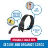 VELCRO Brand ONE-WRAP Cable Ties, 100Pk, 8 x 1/2" Black Cord Organization Straps, Thin Pre-Cut Design, Wire Management for Organizing Home, Office and Data Centers view 2