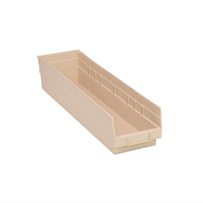 Quantum Storage QSB106 Hanging Plastic Shelf Bin Storage Containers - 23-5/8" x 6-5/8" x 4" - 8 Pack