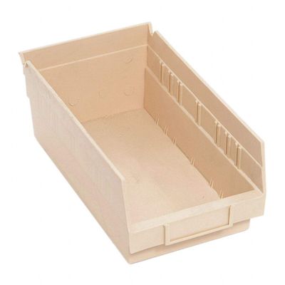 Quantum Storage Systems QSB102IV 30-Pack 4" Hanging Plastic Shelf Bin Storage Containers, 11-5/8" x 6-5/8" x 4" , Ivory