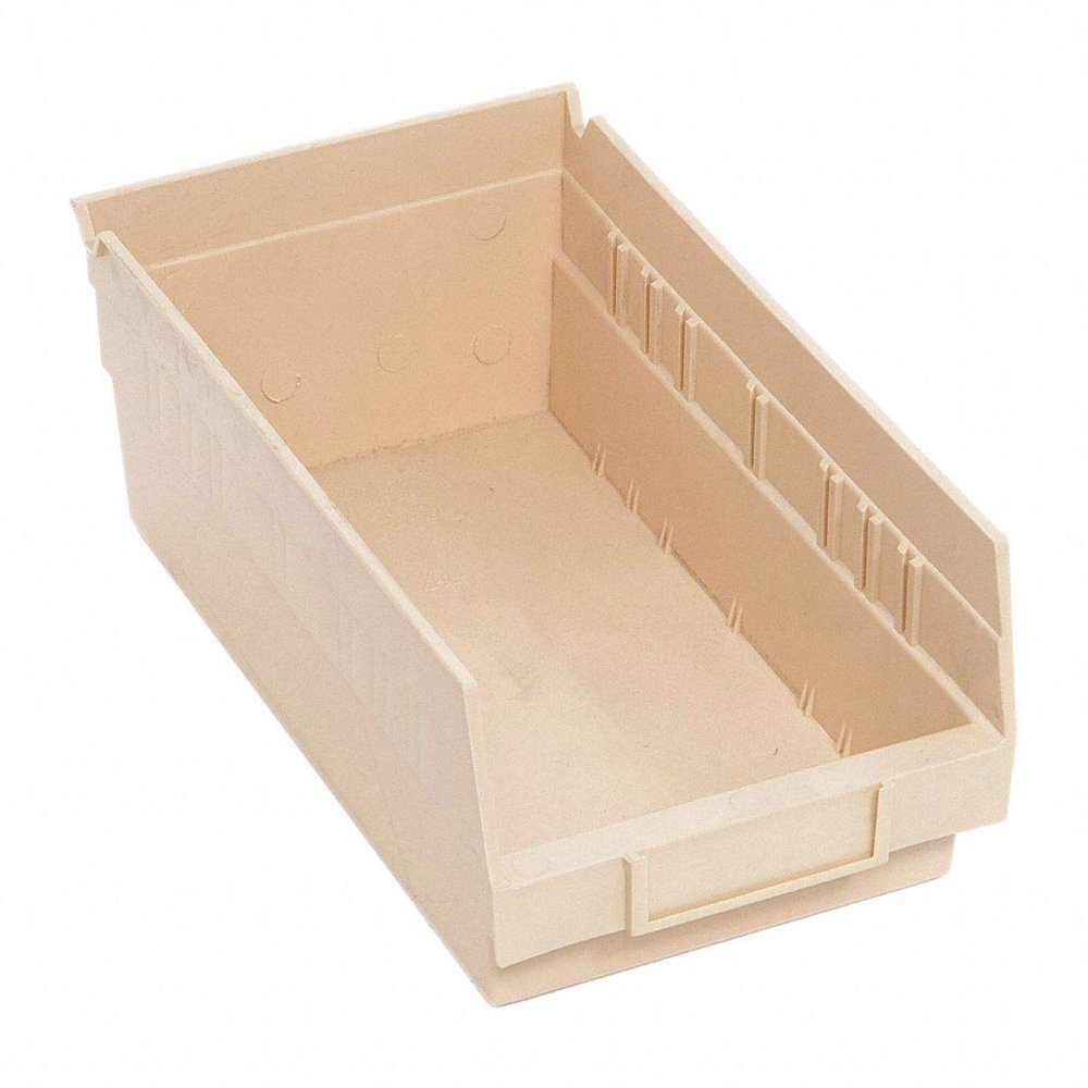 Quantum Storage Systems QSB102IV 30-Pack 4" Hanging Plastic Shelf Bin Storage Containers, 11-5/8" x 6-5/8" x 4" , Ivory