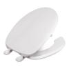 Centoco 220-001 Round Plastic Toilet Seat, Open Front with Cover, Heavy Duty Hinge, Regular Duty Residential or Light Weight Commercial Use, White view 1