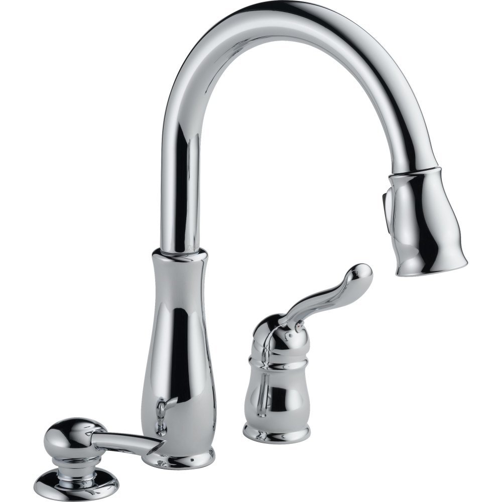 Leland Single Handle Pull-Down Kitchen Faucet with Soap Dispenser