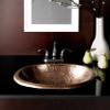 Houzer HW-ELI1ES Hammerwerks 6-Inch Deep Self Rimming Lavatory Sink with Overflow, Antique Copper view 3