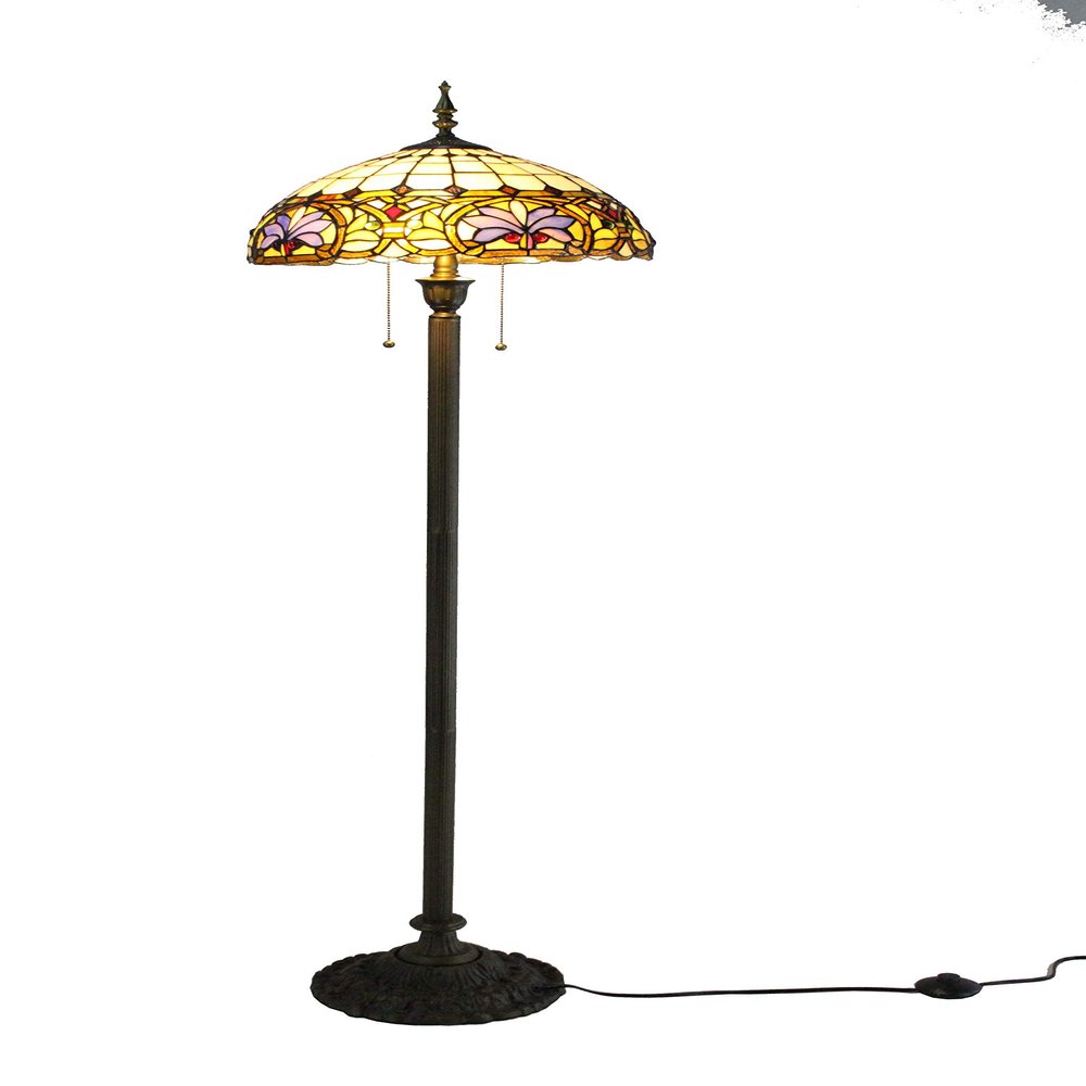 FixtureDisplays Tiffany Style Elegant Floor Lamp 16-Inch Shade 15718