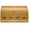 Lipper International 812 Bamboo Wood Charging Station for Cell Phones, iPads, Tablets view 3
