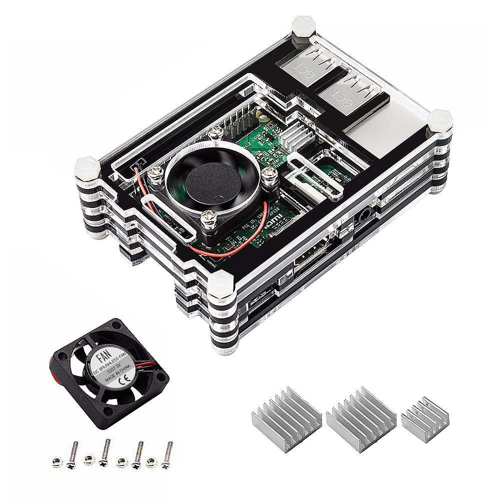 Smraza Case for Raspberry Pi 3/2 Model B, with 9 Layers Computer Case,1 pcs Cooling Fan and 3 pcs Aluminum Heatsinks(Not includethe Board for Raspberry Pi)
