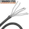 BV Heavy-Duty 30FT Security Cable with Loops - 10mm (3/8 Inch) Cut-Resistant Braided Steel Cable - Versatile & Weatherproof - Security Chain for Padlock, Chain Lock, Wire Lock view 4