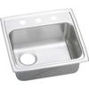Elkay LRAD191855LOS4 18 Gauge Stainless Steel 19" x 18" x 5." Single Bowl Top Mount Kitchen Sink Left Drain, 4 Faucet Holes view 1