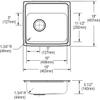 Elkay LRAD191855LOS4 18 Gauge Stainless Steel 19" x 18" x 5." Single Bowl Top Mount Kitchen Sink Left Drain, 4 Faucet Holes view 2