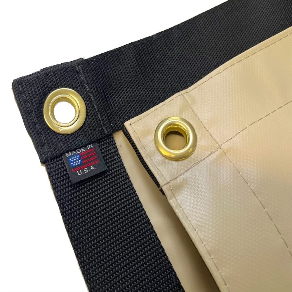Tarp, Heavy Duty, Beige (Tan) 5' X 7' Feet Waterproof, 18 Oz. Vinyl w/Reinforced Edges