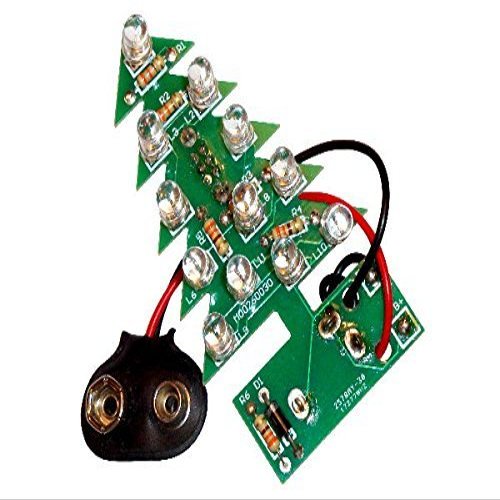 Colorful Flashing Christmas Tree Soldering Kit (Beginner Level) by Electronix Express