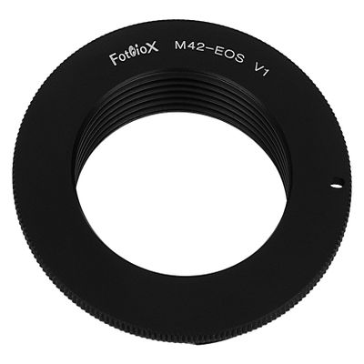 Fotodiox Lens Mount Adapter - Compatible with Black M42 (42mm x1 Thread Mount) Lens to Canon EOS (EF, EF-S) Mount D/SLR Cameras
