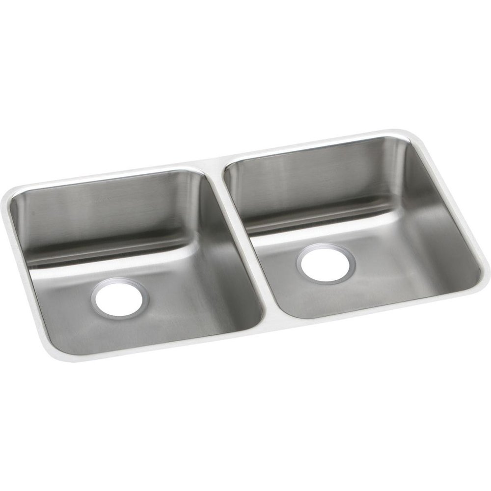 Elkay Lustertone ELUHAD311850 Equal Double Bowl Undermount Stainless Steel ADA Sink