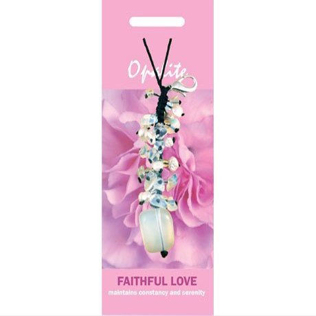 Opalite Faithful Love Crystal Charm - Pack of 5