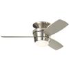 Harbor Breeze Mazon 44-in Brushed Nickel Flush Mount Indoor Ceiling Fan with Light Kit and Remote (3-Blade) view 1
