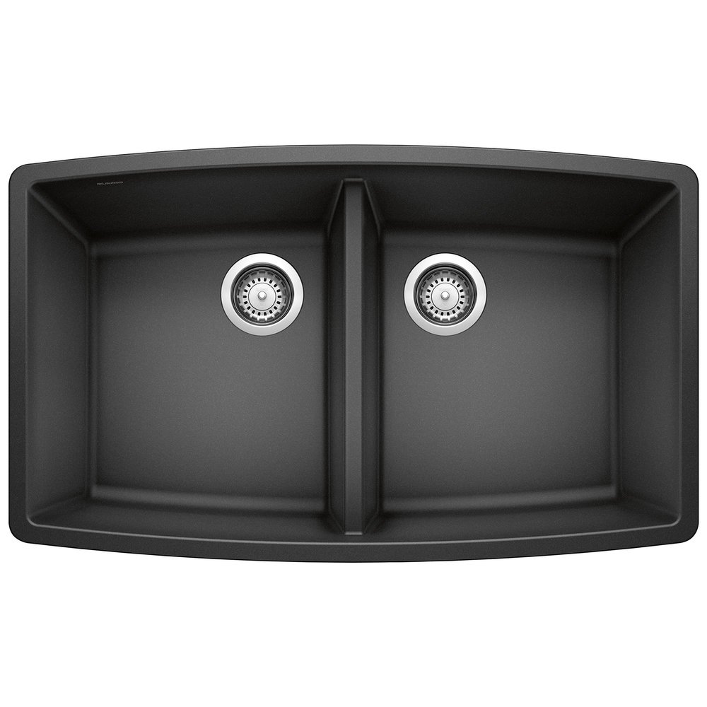 Performa SILGRANIT 33" 50/50 Double Bowl Undermount Kitchen Sink - Anthracite