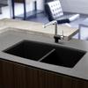 Performa SILGRANIT 33" 50/50 Double Bowl Undermount Kitchen Sink - Anthracite view 2