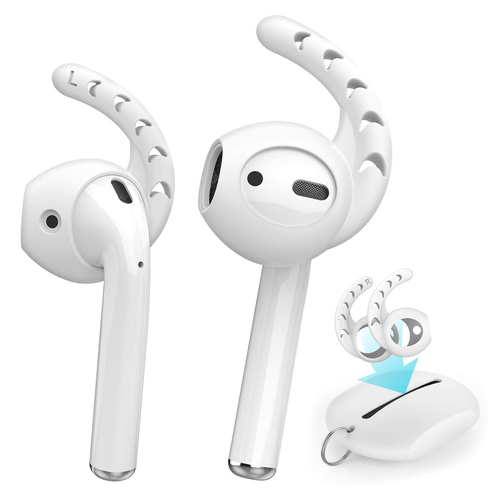 AhaStyle 3 Pairs AirPods Ear Hooks Cover Silicone Accessories Compatible with Apple AirPods and EarPods Headphones(Milk White)
