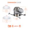 HALO 6" New Construction Recessed Lighting Housing/Can 6-Pack, IC-Rated, Air-Tite, E26 Base, Kit w/ 6 White Baffle Trims view 2