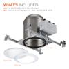 HALO 6" New Construction Recessed Lighting Housing/Can 6-Pack, IC-Rated, Air-Tite, E26 Base, Kit w/ 6 White Baffle Trims view 3