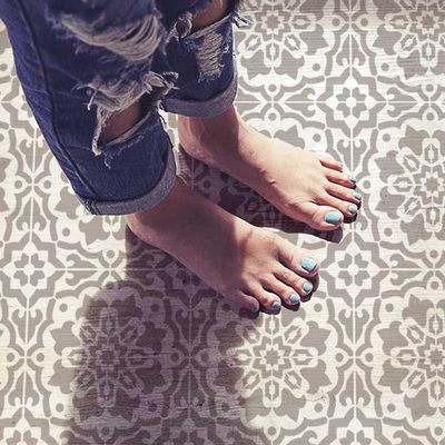 Cutting Edge Stencils Amalfi Tile Stencil  Reusable Floor Stencil for Painting Tiles, Concrete, Patios, and Walls  DIY Home Decor (Extra Large 16"x16")