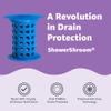 ShowerShroom the Revolutionary 2" Stand-Up Shower Stall Drain Protector Hair Catcher/Strainer, Blue view 4