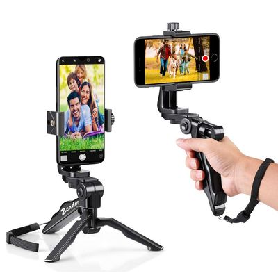 Zeadio Mini Smartphone Tripod Grip Stabilizer, Desktop Tabletop Stand Tripod with Phone HolderFits for All iPhone and Android Smartphones
