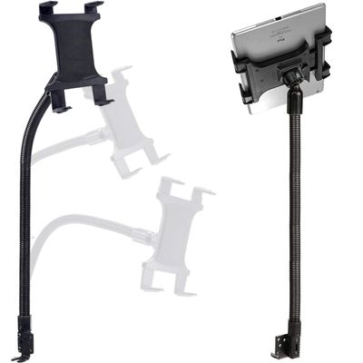 Vehicle ELD Compliant Fleet Limo Semi Truck Seat Rail Tablet Floor Seat Bolt Mount - Fully Adjustable Tablet Holder for Car Truck - Works with All Tablets from 7-12 screen size. Easy Bolt On Mount