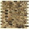Dark Emperador 5/8 X 1 1/4 Polished Marble Baby Brick Mosaic Tile view 1