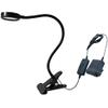 LUMINTURS(TM) 5W LED Clip Clamp Lamp Fixture ON/Off Button with Plug Book Light Black Shell Warm White view 1