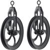 Rustic State Vintage Industrial Look Medium Wheel Farmhouse Pulley for Custom Make Wall Mount Pendant Lamps Frosty Black Set of 2 view 1