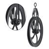 Rustic State Vintage Industrial Look Medium Wheel Farmhouse Pulley for Custom Make Wall Mount Pendant Lamps Frosty Black Set of 2 view 4