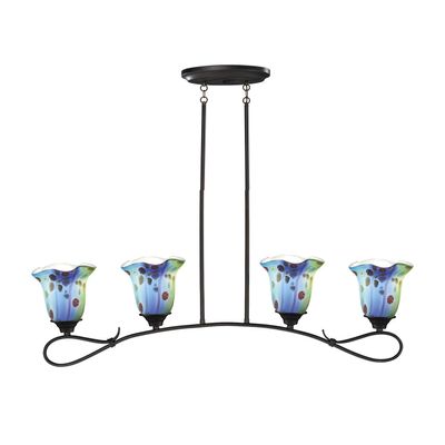 Dale Tiffany AH14337 Hand Blown Art Glass Island Fixture, 4-Light, Titan