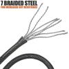 BV 7FT Heavy-Duty Security Cable Lock with Loops  Extra Thick 10mm (3/8") Braided Steel, Cut-Resistant & Weatherproof Wire Cable for Padlock, Gate, Bike, Motorcycle & Outdoor Equipment view 4