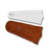 Spyderco Fine Grit Golden Stone Sharpener - Alumina Ceramic, Duckfoot Shape, Versatile Sharpening Device, with Suede Case - Model 308F view 1