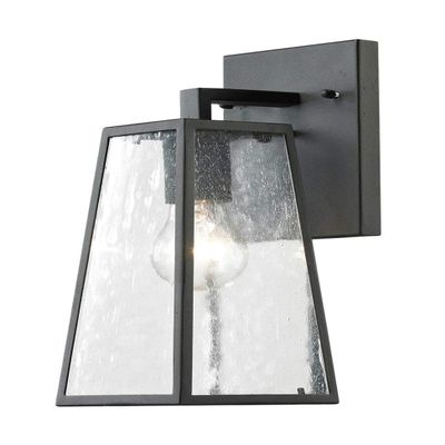 Living District Modern Home Decorative Outdoor Wall Lantern D:5 H:11.8 60W Matte Black Finish Clear Seedy Glass Lens