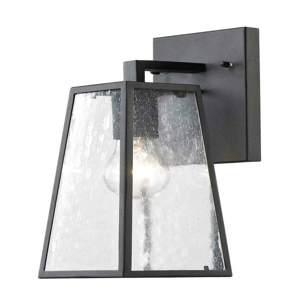 Living District Modern Home Decorative Outdoor Wall Lantern D:5 H:11.8 60W Matte Black Finish Clear Seedy Glass Lens