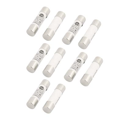 uxcell 10 Pcs 380V 10A Low Breaking Capacity 10mm x 38mm Cartridge Ceramic Fuses