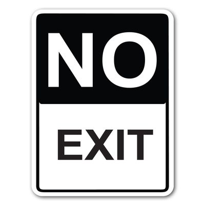 Adept Mechanism No Exit 9"x12" Street Sign