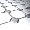 Squarefeet Depot Retro Octagon Porcelain Mosaic Floor and Wall Tile, 12" x 12", Matte White and Gray Dot Mixed view 2
