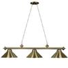 RAM Gamerooms PR54 Antique Brass 3-Light Billiard-Light - PR54 view 2