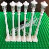 brickled White Lamp Post led Street Light for Lego USB Connected 6 Posts view 1