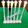 brickled White Lamp Post led Street Light for Lego USB Connected 6 Posts view 2