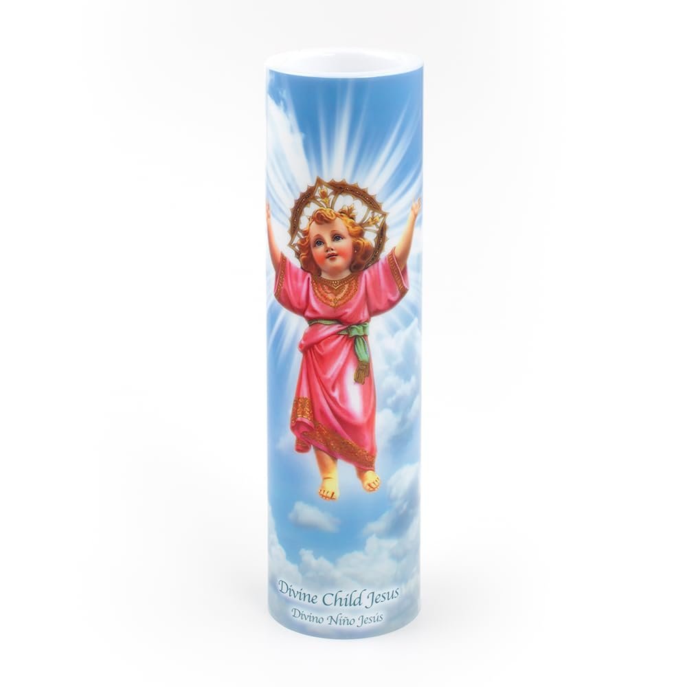 THE SAINTS COLLECTION Divine Child Jesus, LED Flameless Devotional Prayer Candle